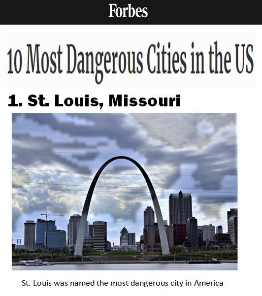 St. Louis checks in as America's most dangerous city while Baltimore suburb  ranks as the safest: study